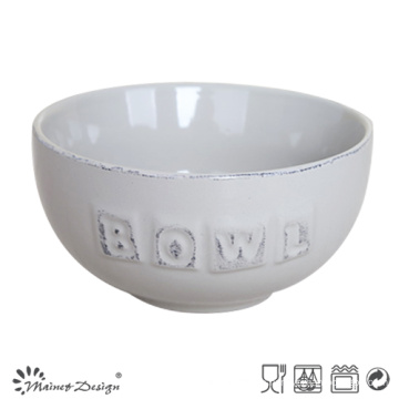 13cm Keramik Embossed Bowl mit gebürstetem Rand Design